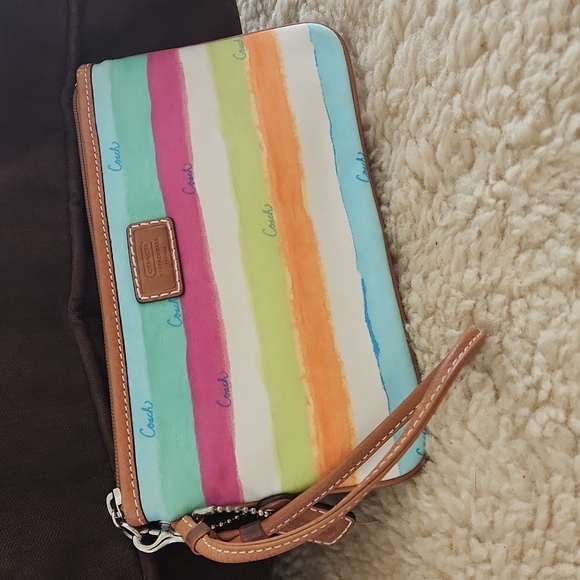 NWOT Beautiful Coach Rainbow Wristlet ๐ - Picture 9 of 9